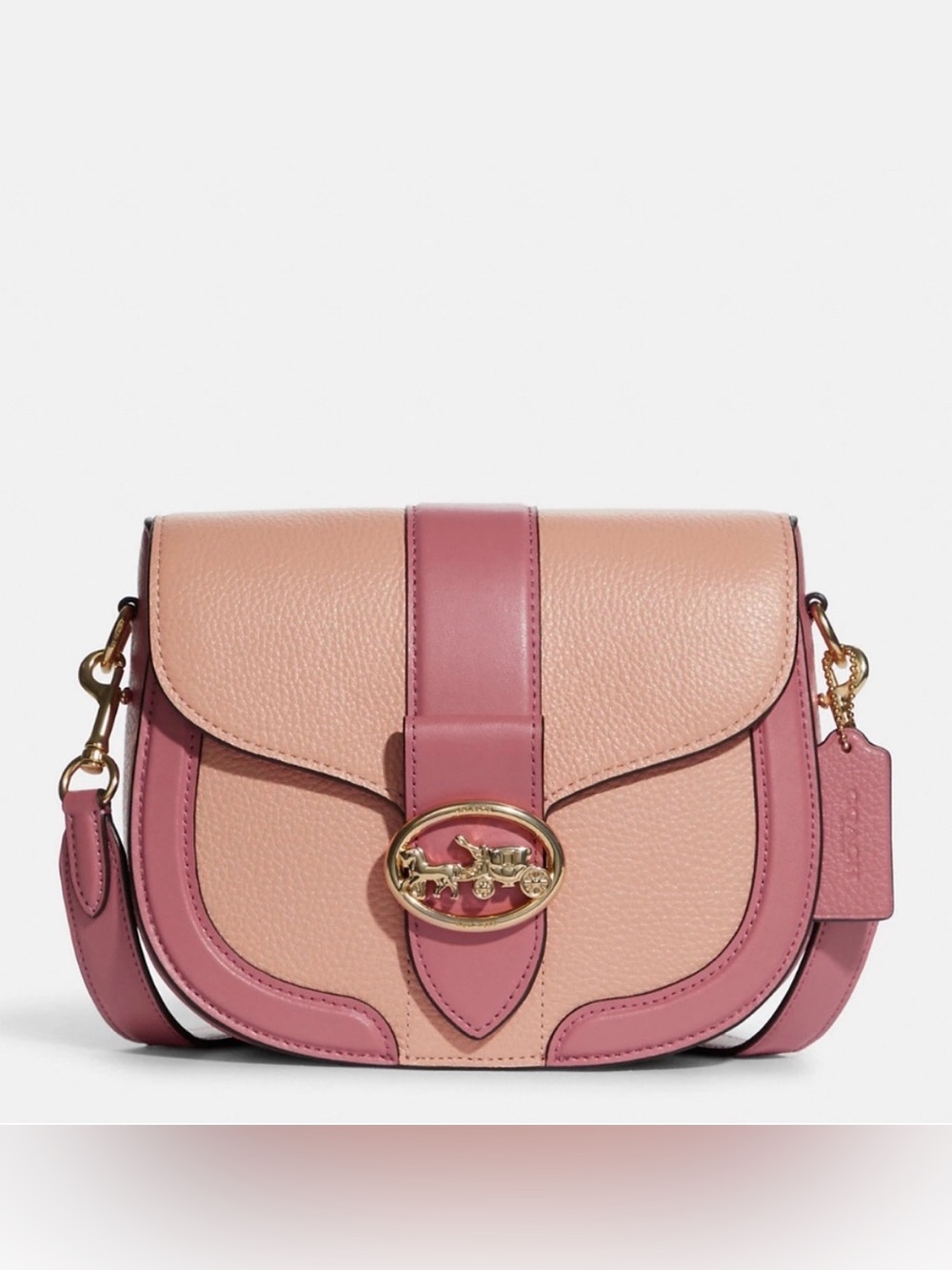 Coach Two-Tone Pink Georgie Saddle Crossbody Bag